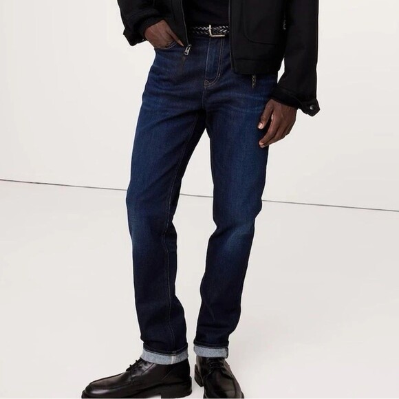 Banana Republic Other - Banana Republic Travel Jeans | Men's Dark Navy Blue Straight Fit 35x30